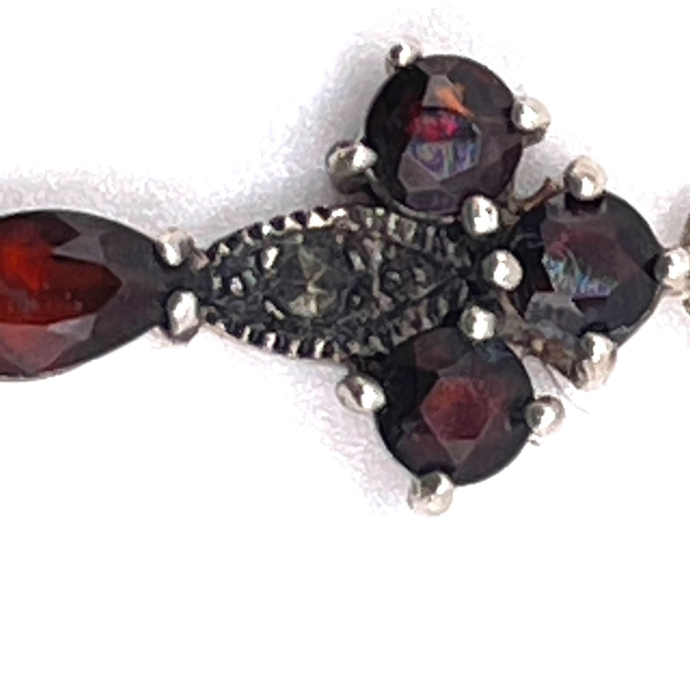 Sterling Silver Garnet Cross Pendant Necklace - Picture 8 of 13